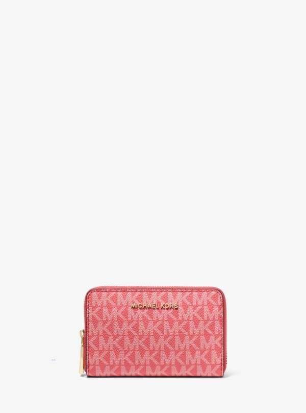 Damske Penazenky Michael Kors Small Logo Svetlo Červené - Doplnky Michael Kors Levně | PGRCF-4570